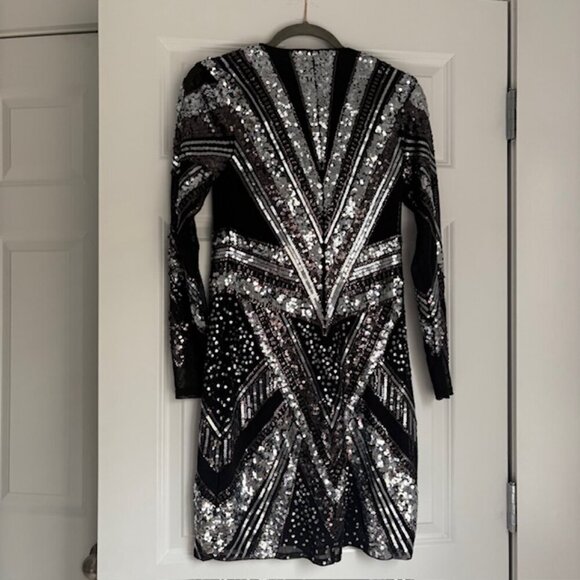 Express Black and Silver Sequin Dress - Picture 4 of 4